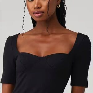 Chic Black Sweetheart Neckline Crop Top